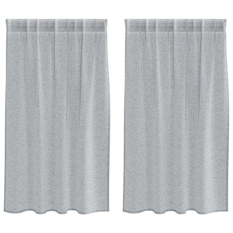 Vidaxx rideau en voile 2 pcs gris foncé 140 x 140 cm polyester