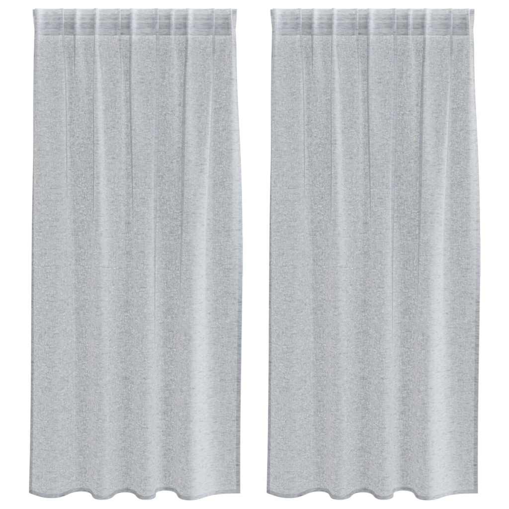 Vidaxx rideau en voile 2 pcs gris foncé 175 x 140 cm polyester