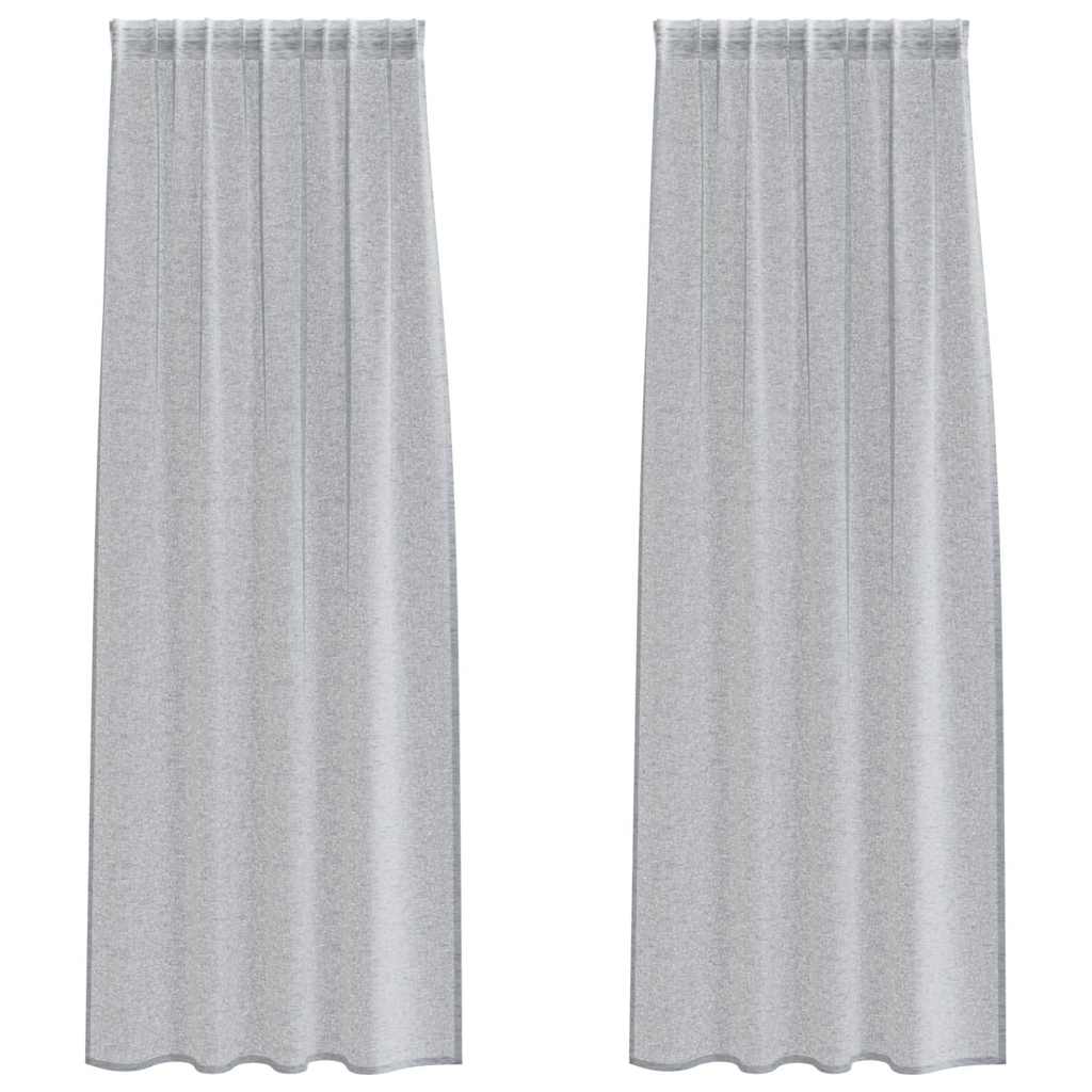 Vidaxx rideau en voile 2 pcs gris foncé 260 x 140 cm polyester