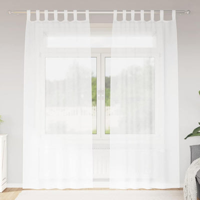 Vidaxx rideau en voile avec rideaux 2 pièces blanc 225 x 140 cm polyester