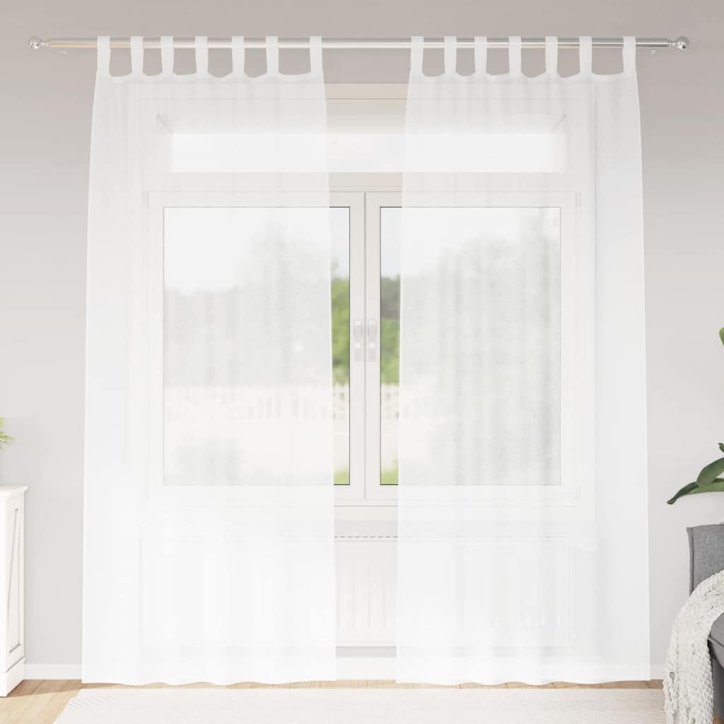 Vidaxx rideau en voile avec rideaux 2 pièces blanc 260 x 140 cm polyester