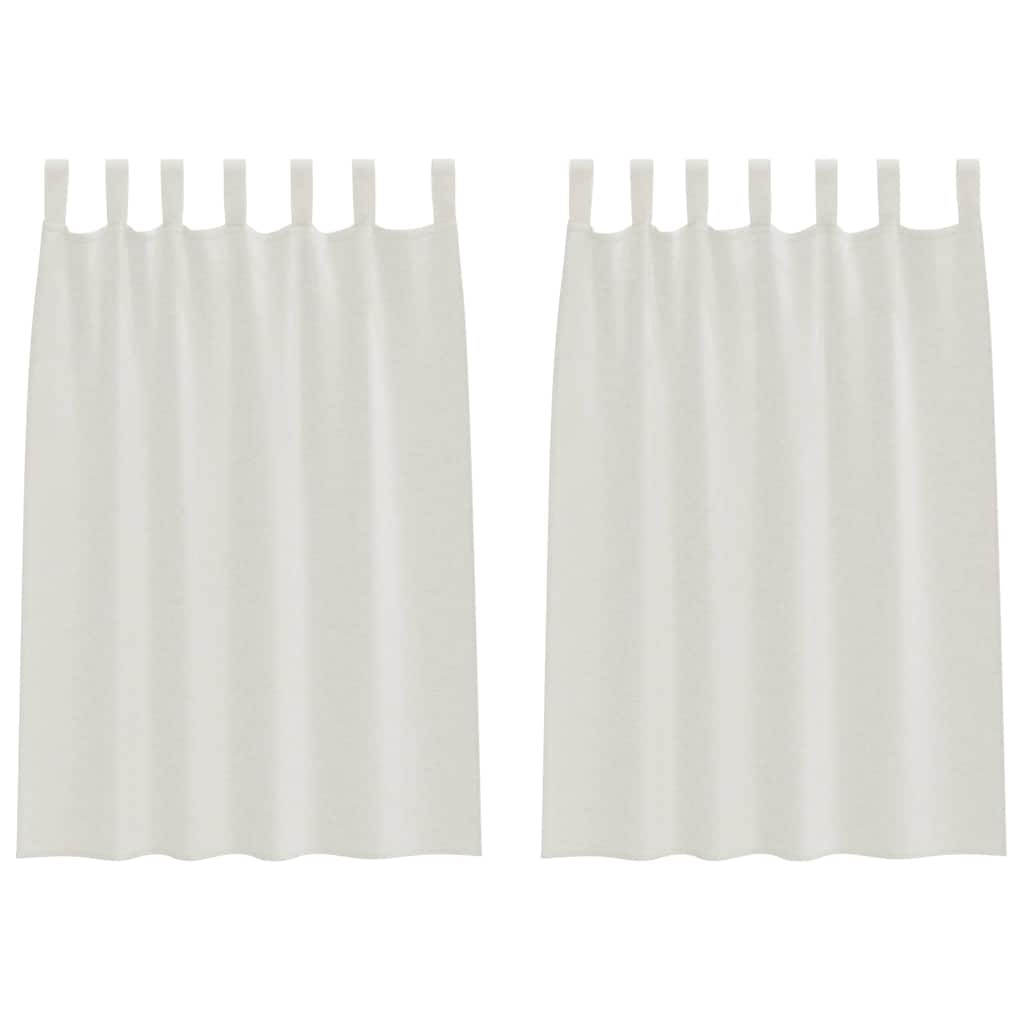 Vidaxl rideau en voile avec rideaux 2 pcs crème 140 x 140 cm polyester