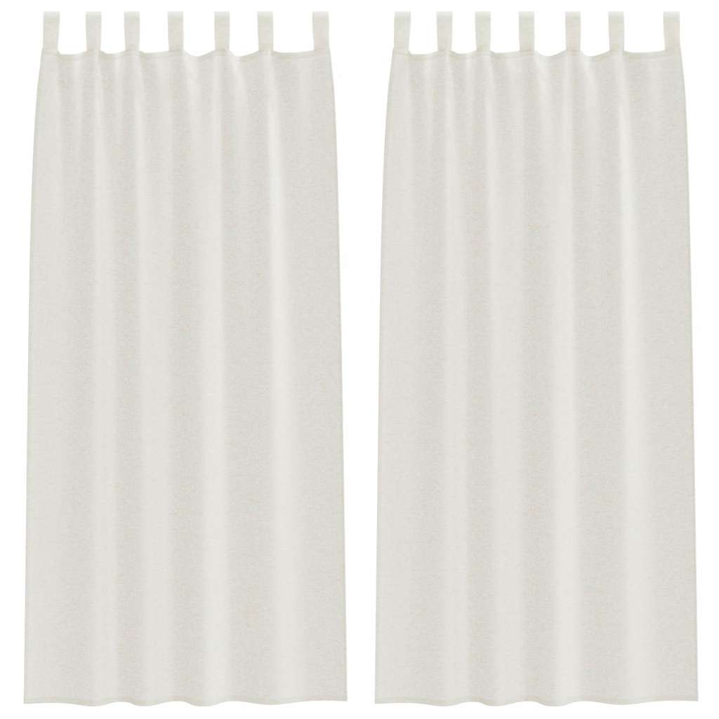 Vidaxl rideau en voile avec rideaux 2 pcs crème 225 x 140 cm polyester