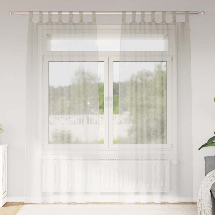 Vidaxl rideau en voile avec rideaux 2 pcs crème 245 x 140 cm polyester