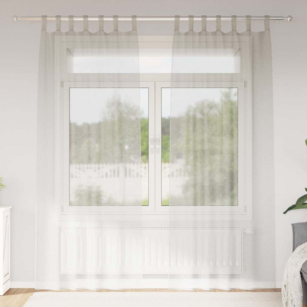 Vidaxl rideau en voile avec rideaux 2 pcs crème 260 x 140 cm polyester