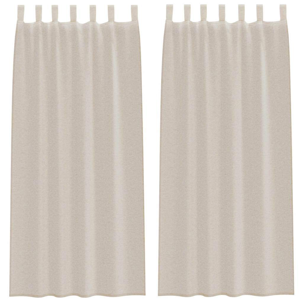 Vidaxl rideau en voile avec rideaux 2 pcs sable 260 x 140 cm polyester