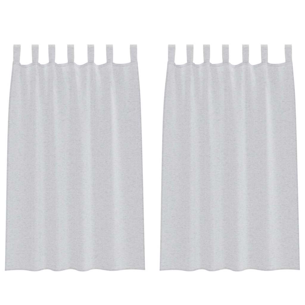 Vidaxx rideau en voile 2 pcs gris clair 175 x 140 cm polyester