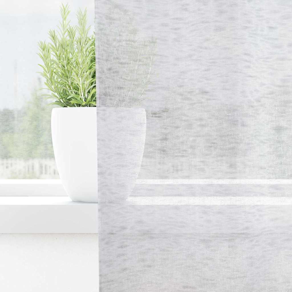 Vidaxx rideau en voile 2 pcs gris clair 225 x 140 cm polyester