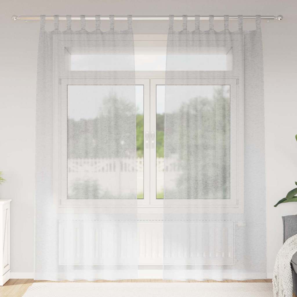 Vidaxx rideau en voile 2 pcs gris clair 225 x 140 cm polyester