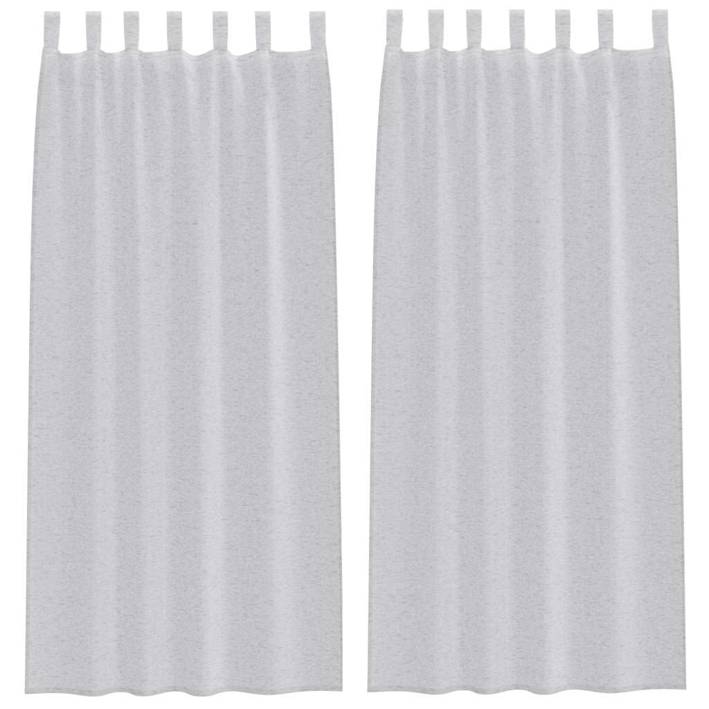 Vidaxx rideau en voile 2 pcs gris clair 225 x 140 cm polyester