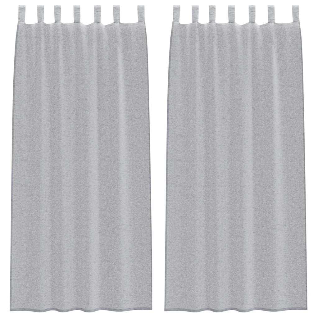 Vidaxx rideau en voile 2 pcs gris foncé 260 x 140 cm polyester