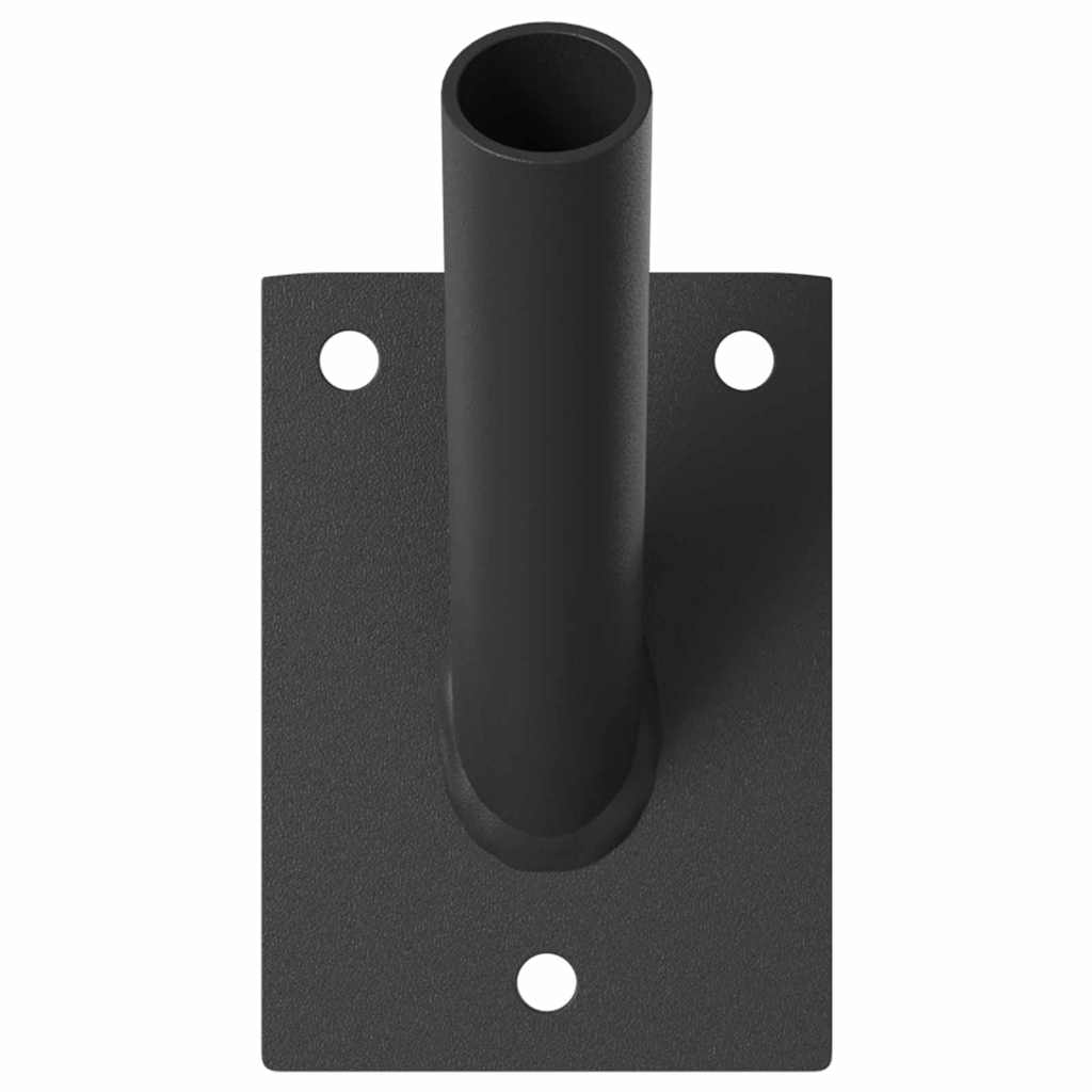 Vidaxxl support pour mât de drapeau noir 10,5 x 7,5 x 0,25 cm acier