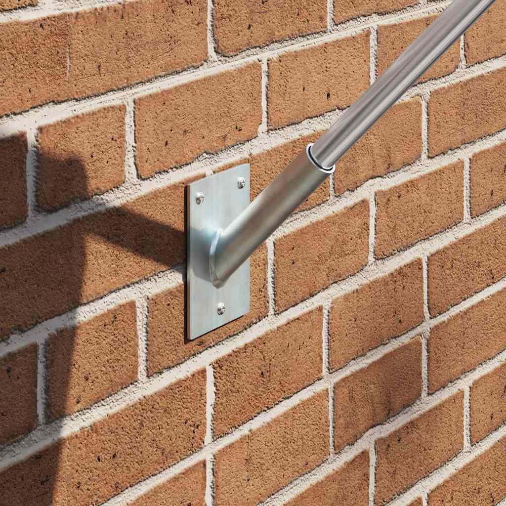 Vidaxl support pour mât de drapeau argent 10,5 x 7,5 x 0,25 cm acier