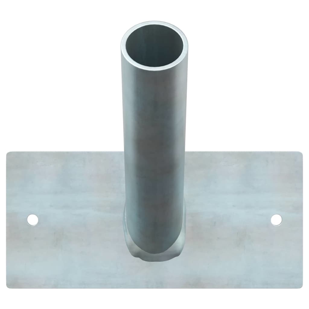 Vidaxxl support pour mât de drapeau argent 13 x 6 x 0,2 cm acier