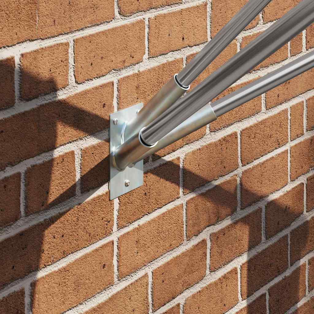 Vidaxxl support pour mât de drapeau argent 10,5 x 7,5 x 0,2 cm acier