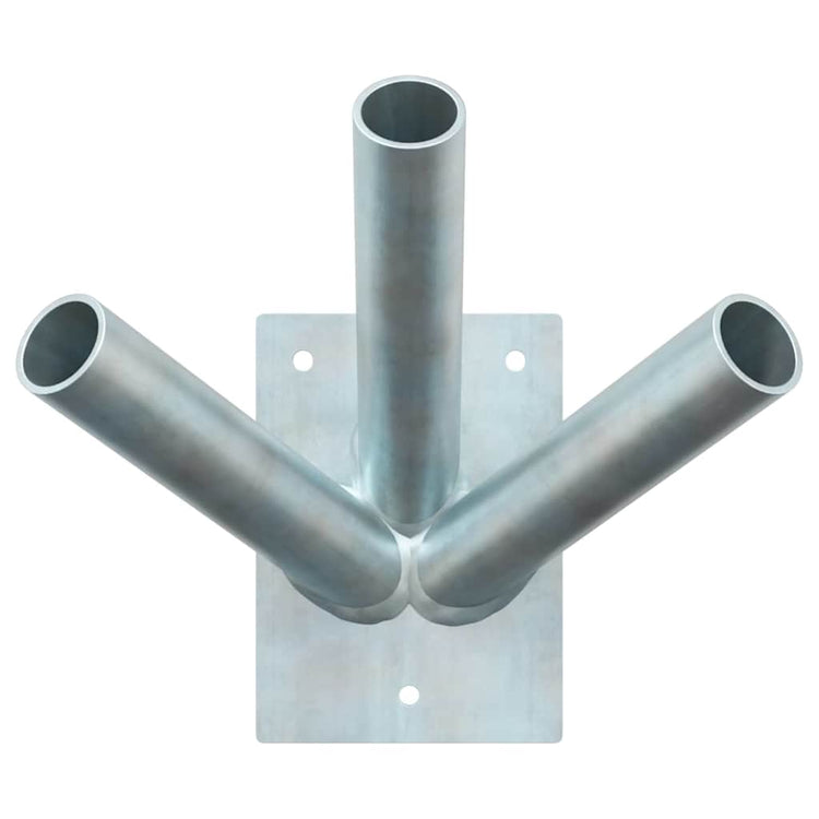 Vidaxxl support pour mât de drapeau argent 10,5 x 7,5 x 0,2 cm acier