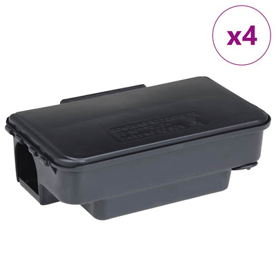 VidaXL pièges à souris 4 pcs 22x12,5x7,5 cm noir