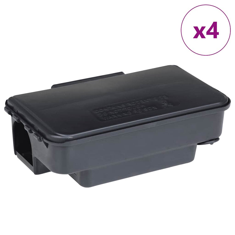 VidaXL pièges à souris 4 pcs 22x12,5x7,5 cm noir