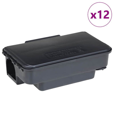 VidaXL pièges à souris 12 pcs 22x12,5x7,5 cm noir