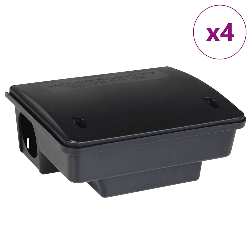 VidaXL pièges à souris 4 pcs 23x19x9,5 cm noir