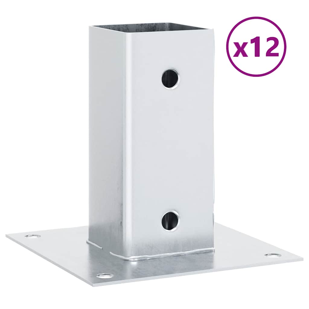 Vidaxl bobines carrées 12 pcs acier galvanisé couleur argent