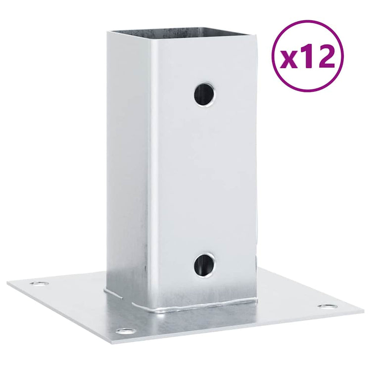 Vidaxl bobines carrées 12 pcs acier galvanisé couleur argent