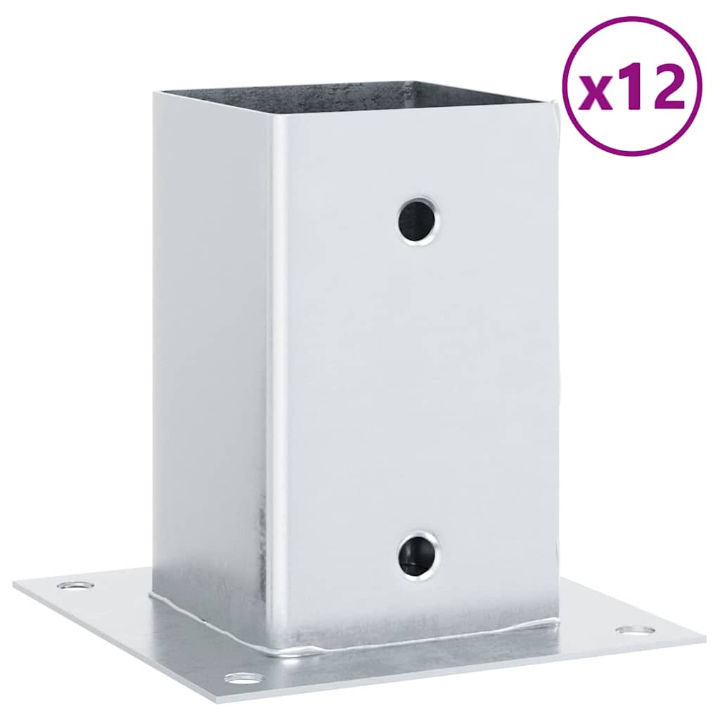 Vidaxl bobines carrées 12 pcs acier galvanisé couleur argent