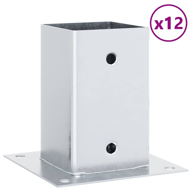 Vidaxl bobines carrées 12 pcs acier galvanisé couleur argent