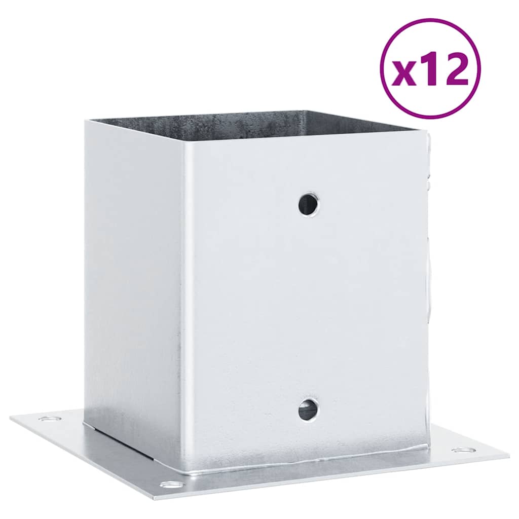 Vidaxl bobines carrées 12 pcs acier galvanisé couleur argent