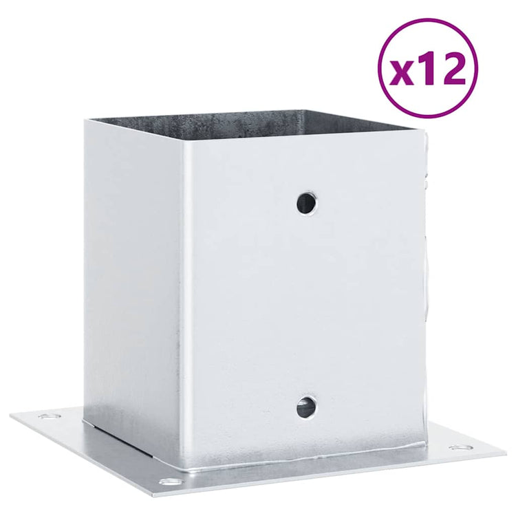 Vidaxl bobines carrées 12 pcs acier galvanisé couleur argent