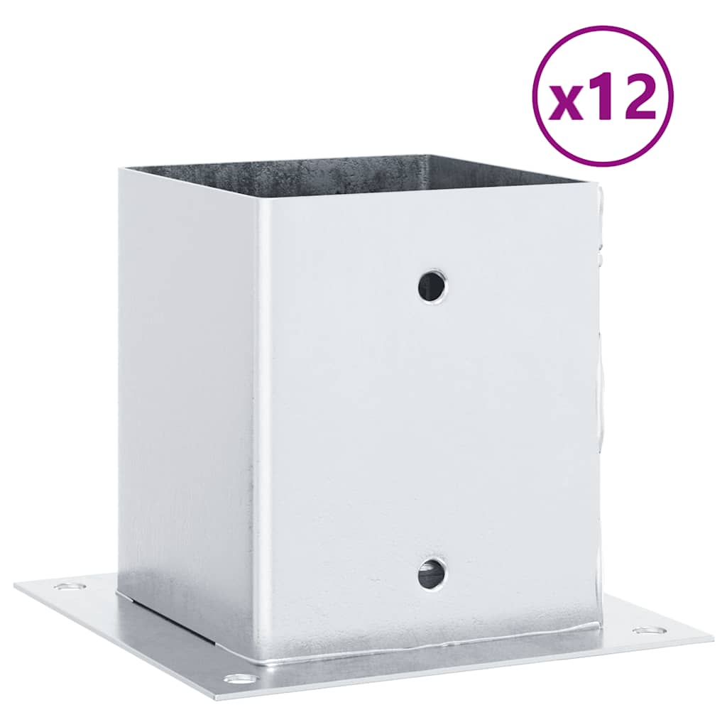 Vidaxl bobines carrées 12 pcs acier galvanisé couleur argent