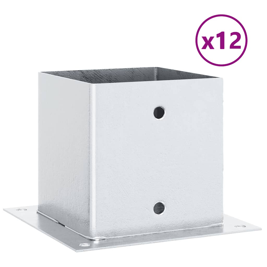 Vidaxl bobines carrées 12 pcs acier galvanisé couleur argent