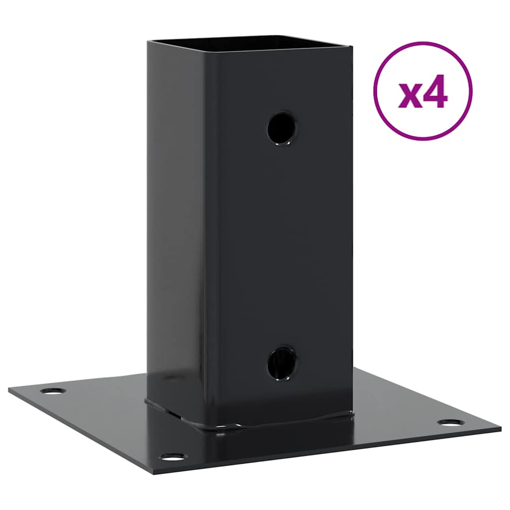 Vidaxx socles carrés 4 pcs 61x61 mm acier thermolaqué anthracite