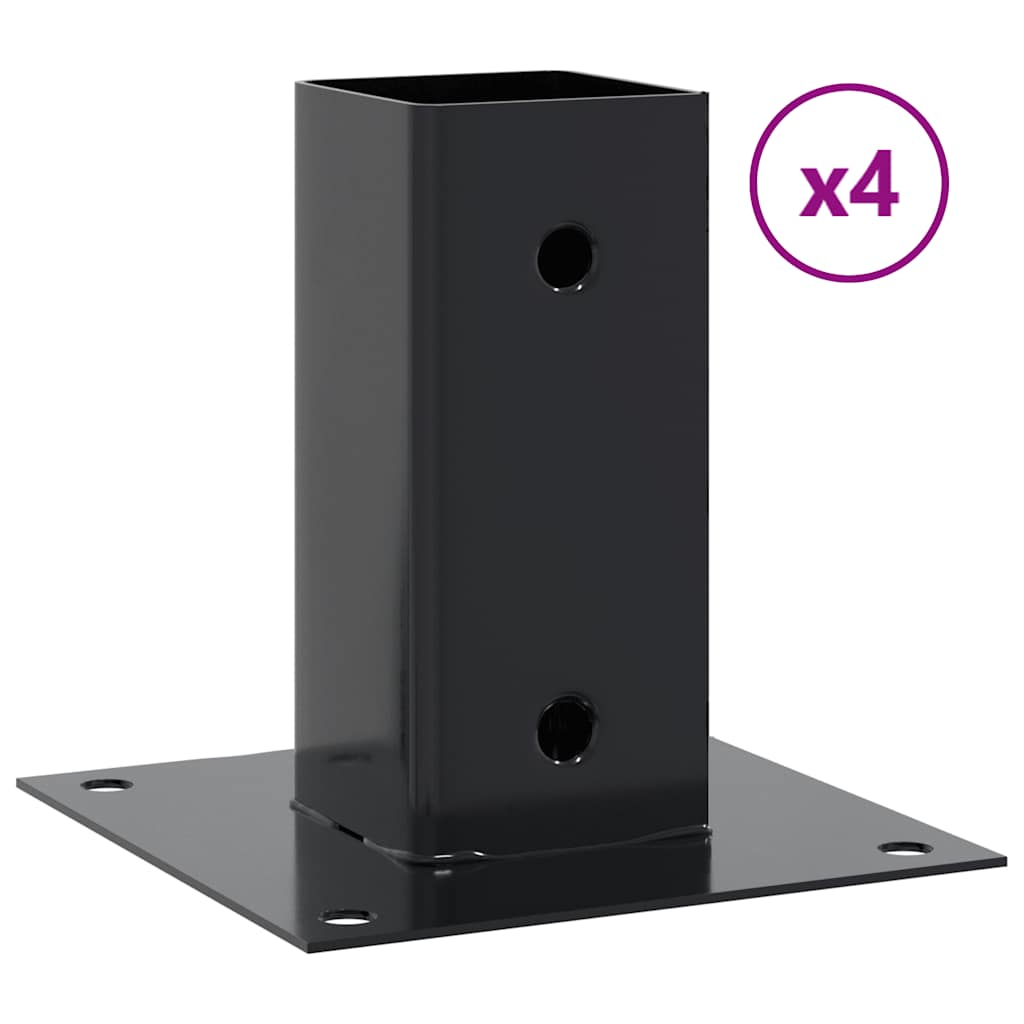 Vidaxx socles carrés 4 pcs 71x71 mm acier thermolaqué anthracite