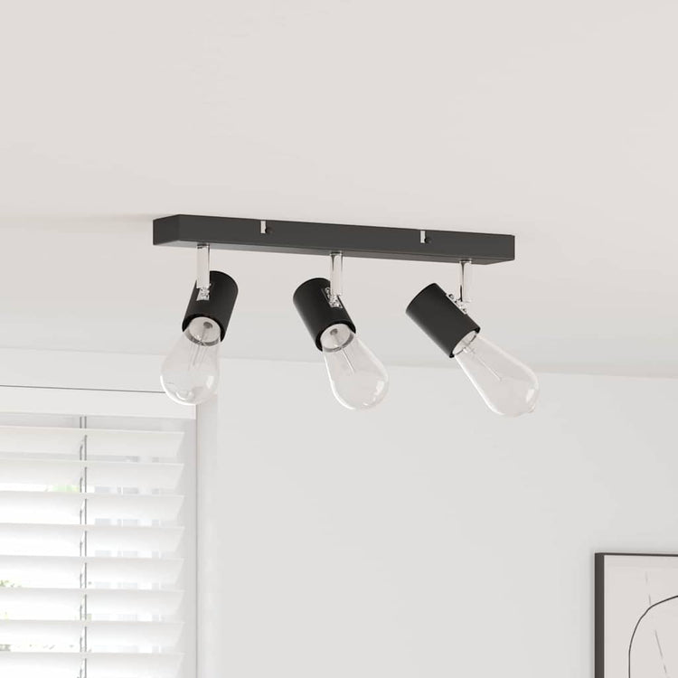 Vidaxx spot de plafond avec spots noir 38 x 6,5 x 11,5 cm métal