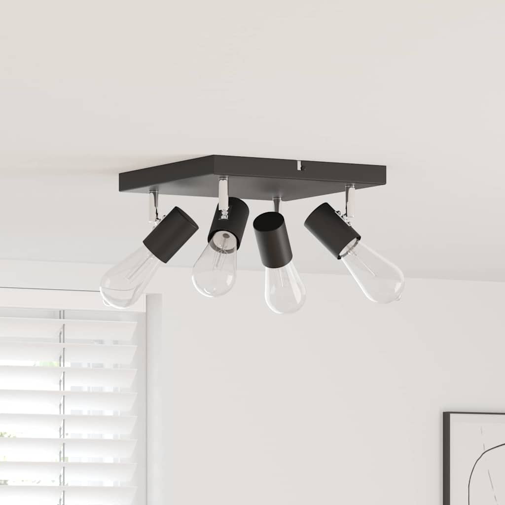 Vidaxx spot de plafond avec spots noir 26,5 x 26 x 11,5 cm métal