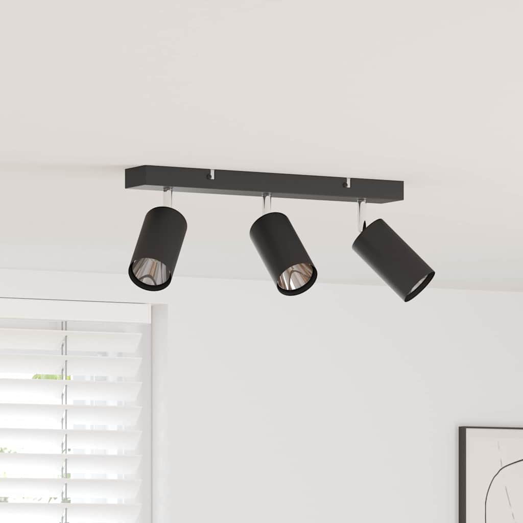 Vidaxx spot de plafond avec spots noir 38 x 6 x 16 cm métal