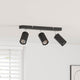 Vidaxx spot de plafond avec spots noir 38 x 6 x 16 cm métal