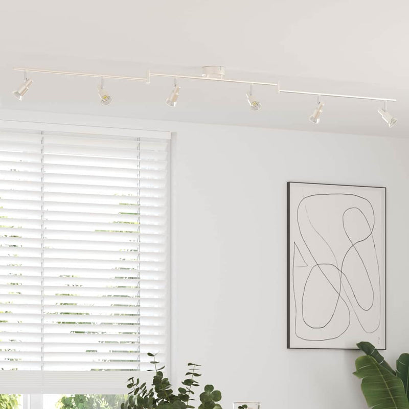 Vidaxxl spot de plafond avec spots nickel 176,5 x 9,5 x 14 cm acier