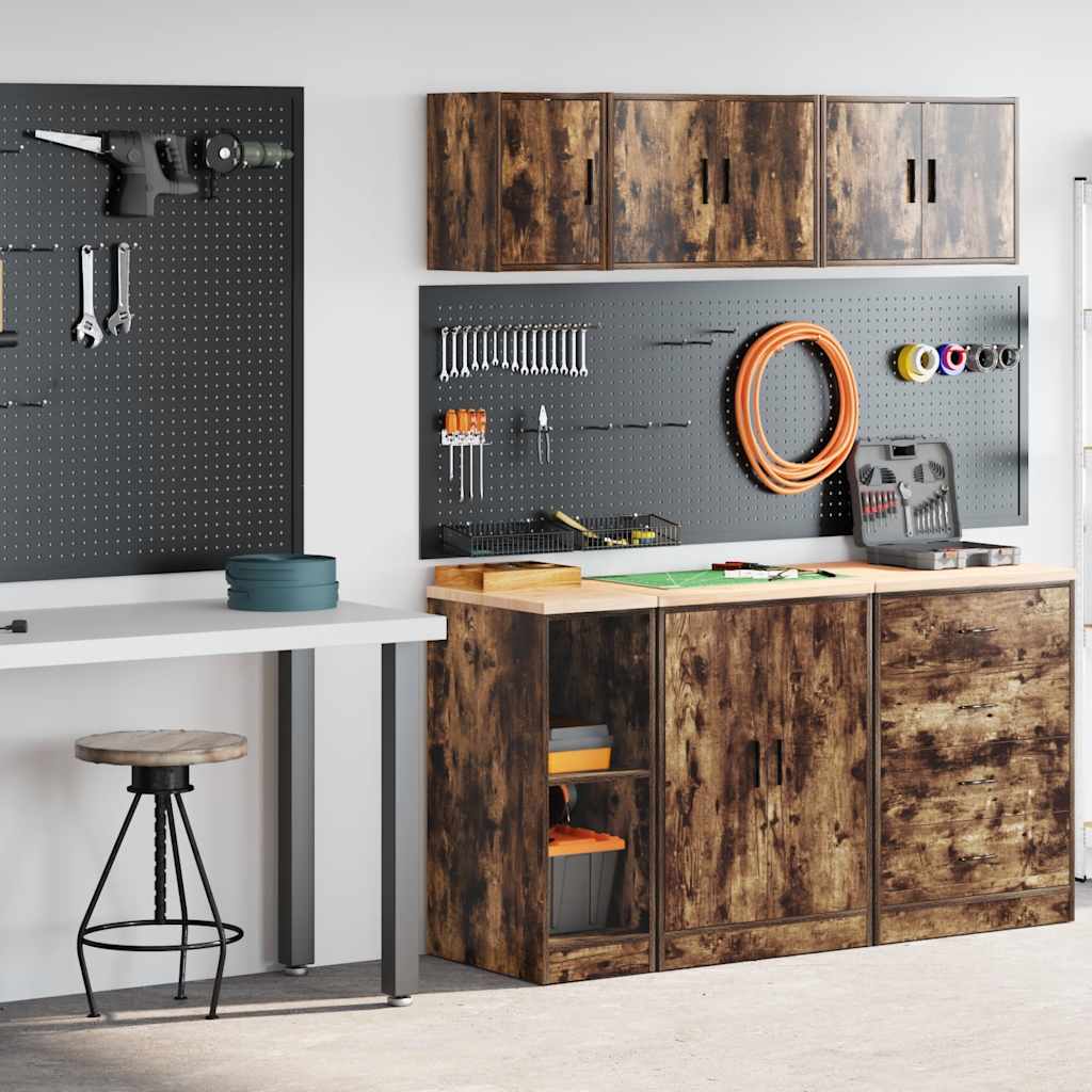 Vidaxx armoires de garage 2 pcs aggloméré chêne fumé