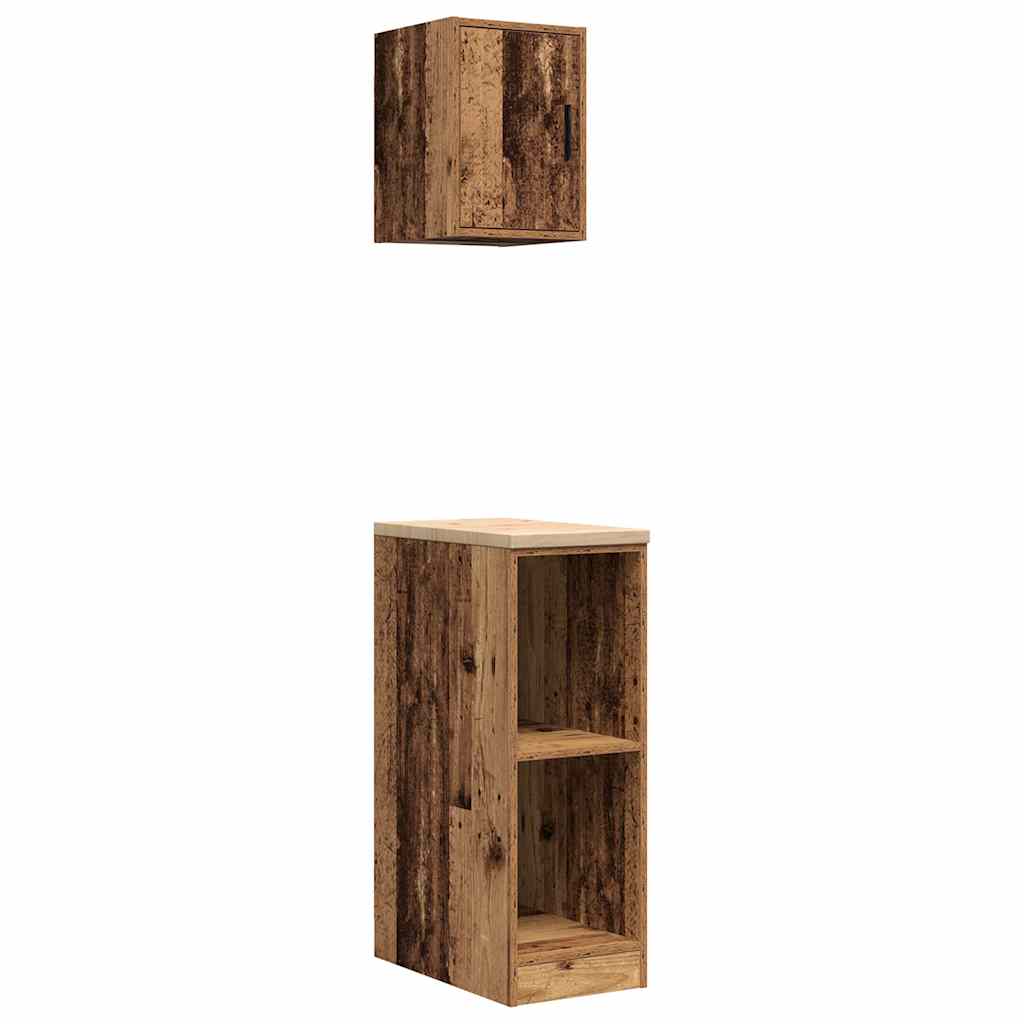 VidaXL armoires de garage 2 pcs bois traité, vieux bois