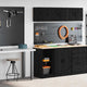 VidaXL armoires de garage 2 pcs aggloméré noir