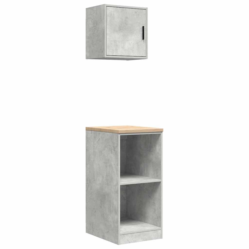Vidaxx armoires de garage 2 pcs bois d'ingénierie béton gris