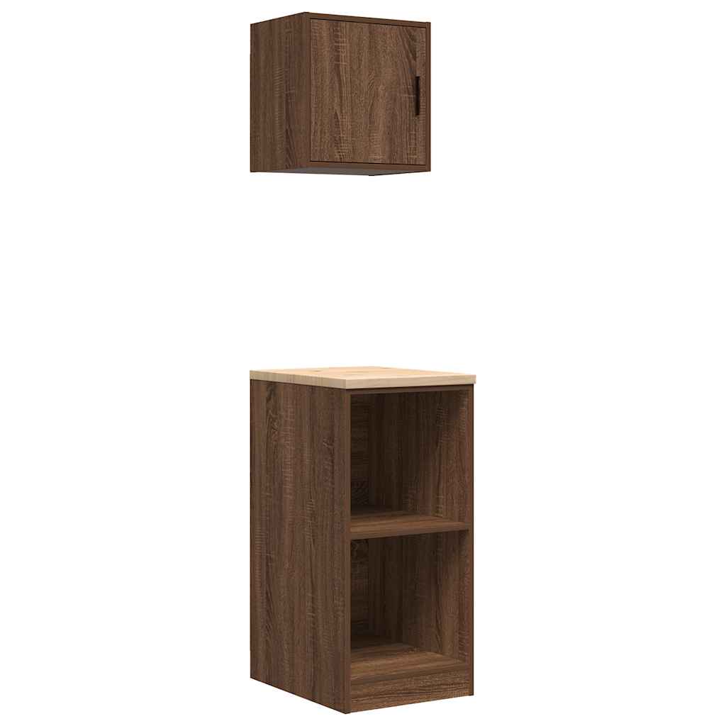 Vidaxx armoires de garage 2 pcs aggloméré chêne brun