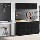 VidaXL armoires de garage 2 pcs aggloméré noir