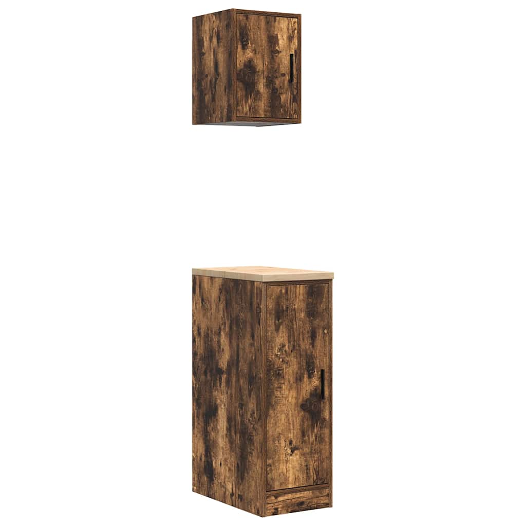 Vidaxx armoires de garage 2 pcs aggloméré chêne fumé