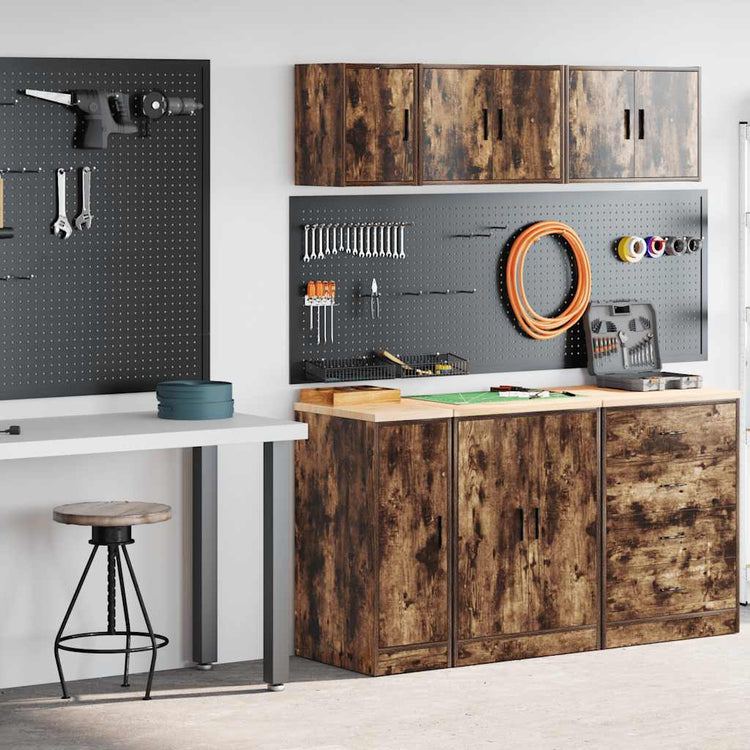 Vidaxx armoires de garage 2 pcs aggloméré chêne fumé