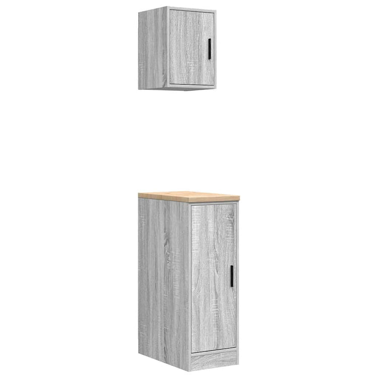 VidaXL armoires de garage 2 pcs bois d'ingénierie gris sonoma