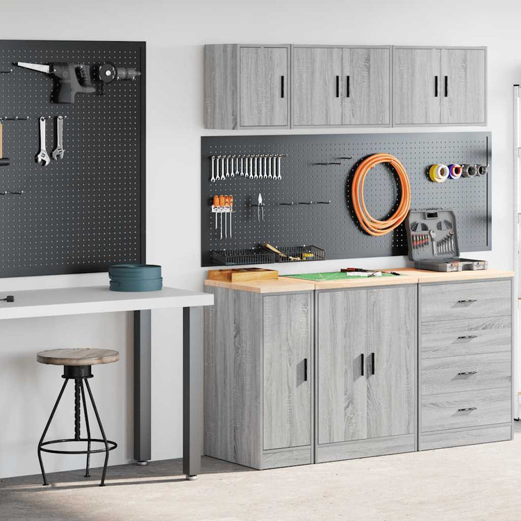 VidaXL armoires de garage 2 pcs bois d'ingénierie gris sonoma