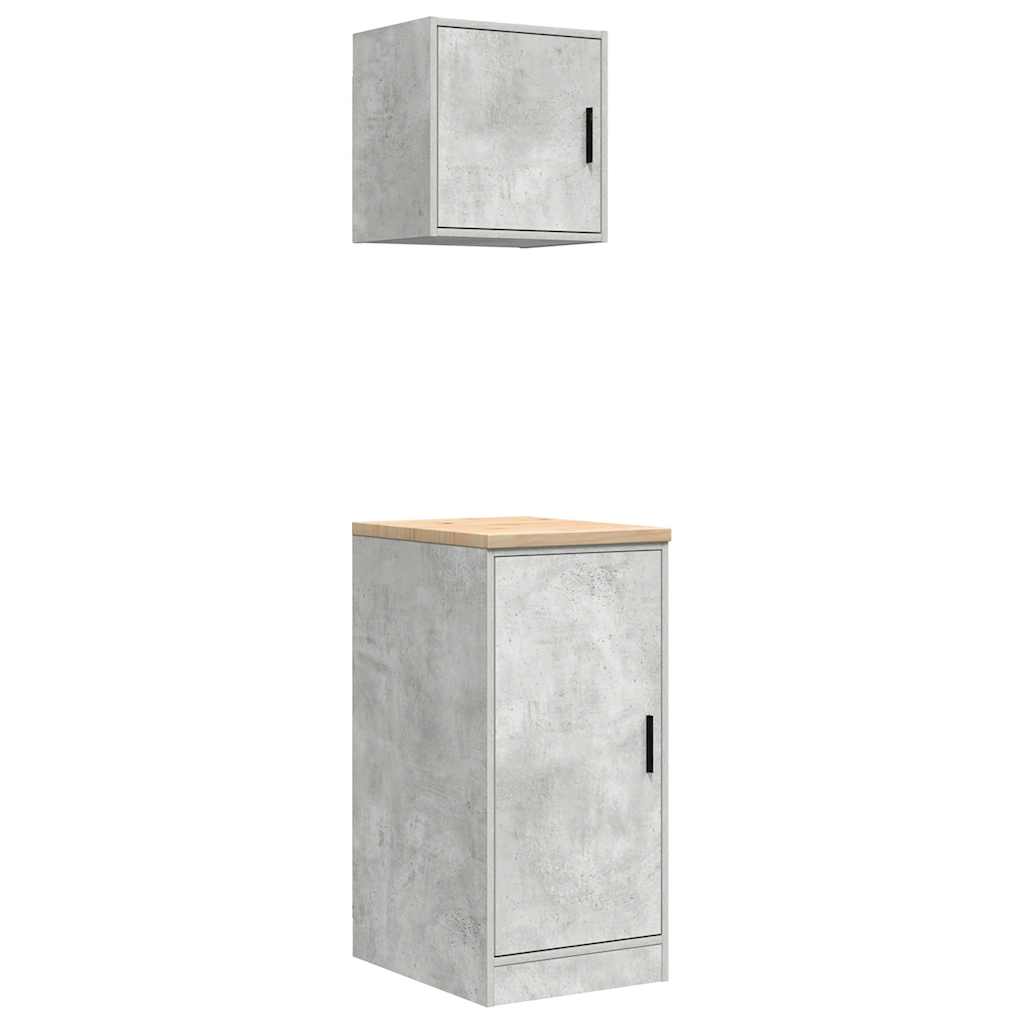 Vidaxx armoires de garage 2 pcs bois d'ingénierie béton gris